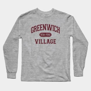 Greenwich Village NY Arch Distressed, Retro Print Long Sleeve T-Shirt